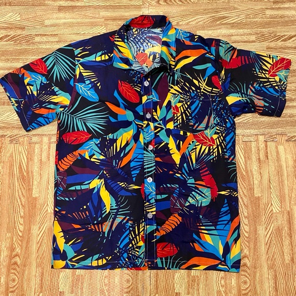 Vintage 90’s Blue Hawaiian aloha shirt - Picture 1 of 5